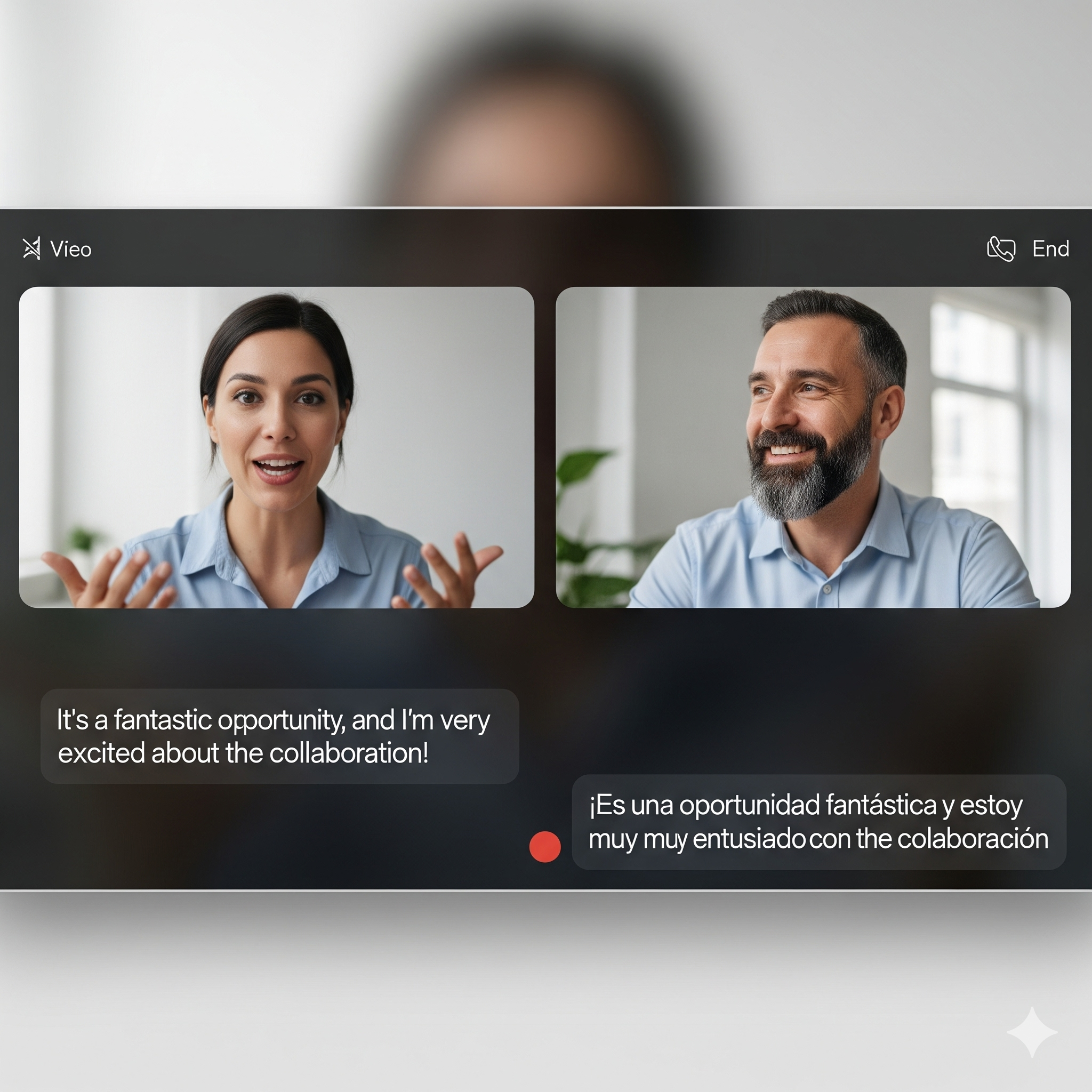 Real-time translation icon with people from all over the world
