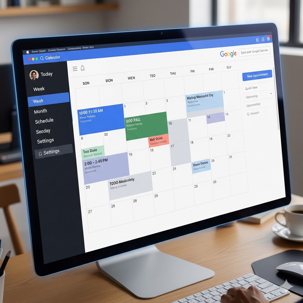 A professional managing their calendar and availability