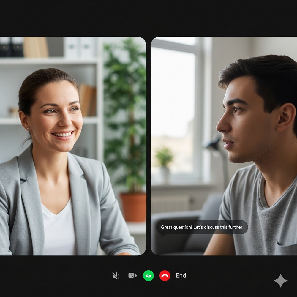 Seamless online video consultation between a professional and a client